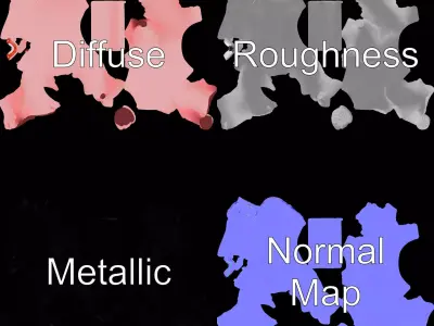 Pink Dinosaur Toy model pack Low-poly 3D model