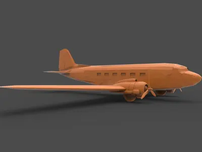 Douglas DC-3 3D print model