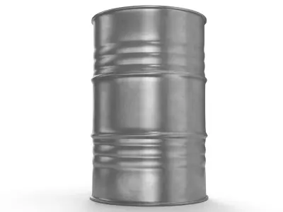 Metal Barrel Clean Grey 3D model