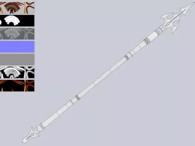 Fire spear Low-poly 3D model buy