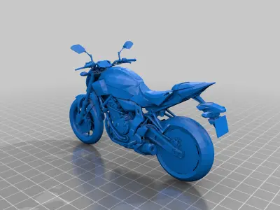 Yamaha MT 07 with Rider 3D print model