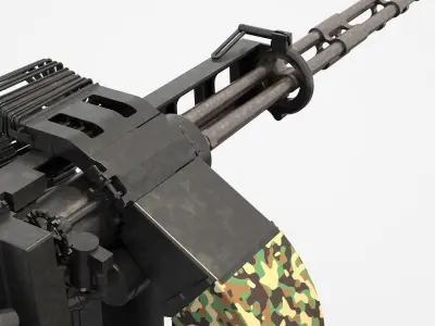 Gatling Gun with inner parts 3D model