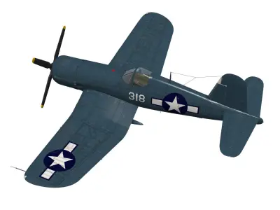 Chance Vought F4U-4 Corsair 3D model