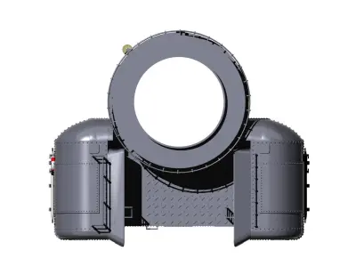 secondary gun barbet forward 3D print model