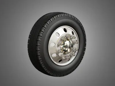 Truck Tires and Alcoa Rims 3D model