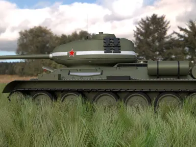 T-34-85 with Interior HDRI 3D model