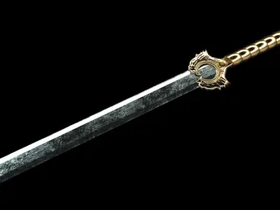 PBR - Big Sword Game-Ready Low-poly 3D model