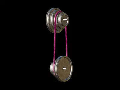 Mechanical Pulley Animated 5 3D model