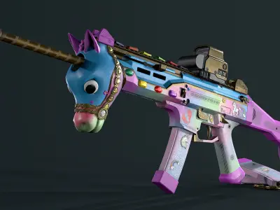 CZ Scorpion EVO 3 Unicorn Low-poly 3D model