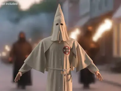 Character Ku Klux Klan in Old Mantle and Mask 3D model