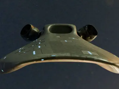 Aircraft Commercial Spaceship Fighter Game ready 3D model