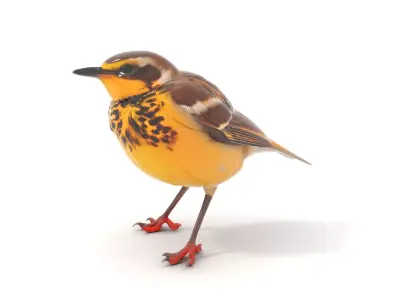 Vibrant Meadowlark Bird model pack Low-poly 3D model