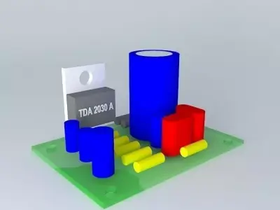 PCB+Layout for TDA 2030 A Free 3D model
