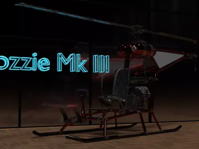 Ultralight Helicopter Mosquito Mk III Low-poly 3D model