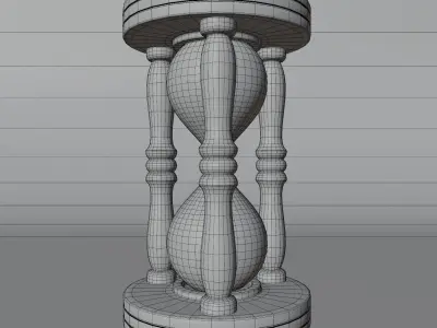 Old Hourglass-wooden Hourglass with sand 3D model