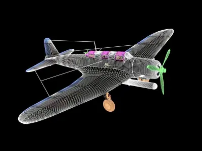 Nakajima B5N Kate Japanese Bomber 3D model