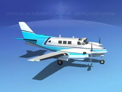Beechcraft King Air 90 V02 3D model