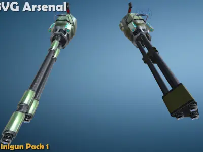 Minigun pack 1 Low-poly 3D model