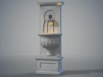 Urn wall fountain Low-poly 3D model