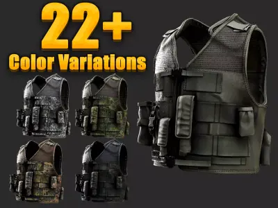 Austrian Armed Forces Tactical Vest  for GTA 22 Color Variations Low-poly 3D model
