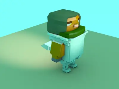 Bird Soldier Model Low Poly Low-poly 3D model