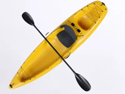 Low Poly PBR Kayak Low-poly 3D model