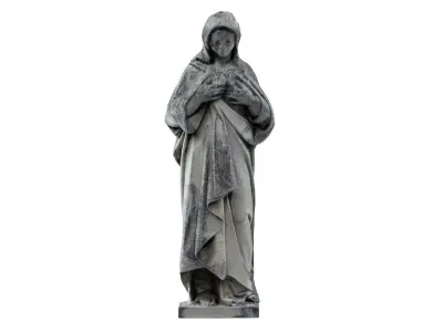 Virgin Mary Funeral Sculpture Monument Low-poly 3D model