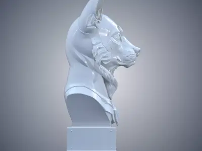 Cybernetic Canine Warrior Statue PM-482 3D print model