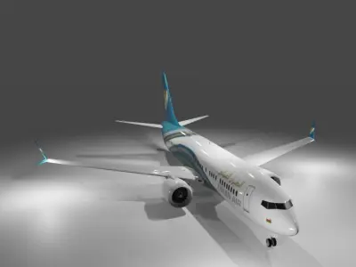 Oman Air Boeing 737 max 8 3d model low poly Low-poly 3D model