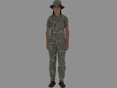 4 Rigged Soldier Pack 3D model