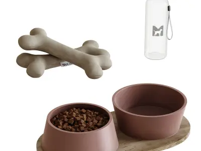 Pet Decorative Set Low-poly 3D model