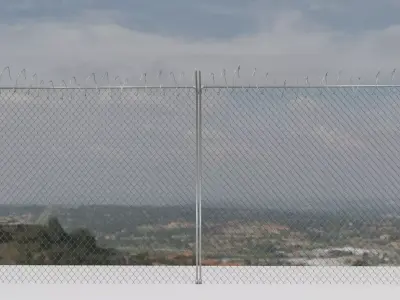 Chain link fence low-poly Free 3D model