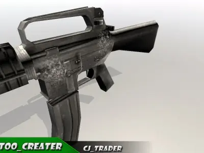 M416 assault rifle Low-poly 3D model Low-poly 3D model