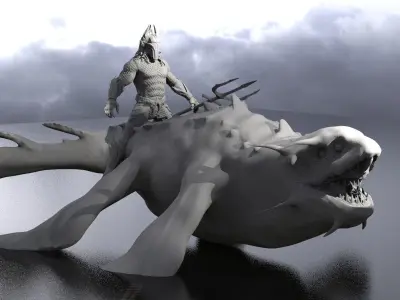 King of Atlantis Dinosaur Mount 1 3D model