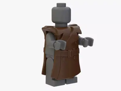Real Size Lego Coat For Minifigure 3D model