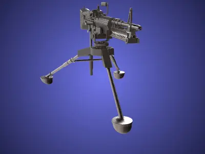 M60 Machine Gun04 PBR Unity UE Arnold V-Ray Textures Included Low-poly 3D model
