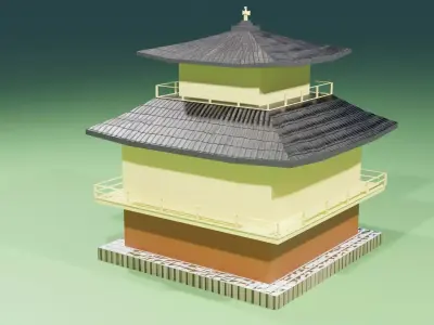 Kinkakuji Temple Low-poly 3D model