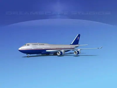 Boeing 747-400 United Airlines 2 3D model