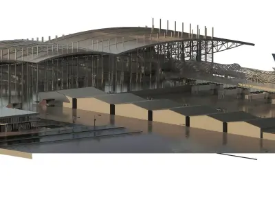Fictional detailed airport terminal  3D model