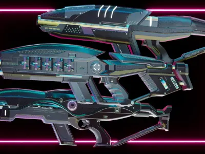 Modern Sci-Fi Rifles Bundle 4 3D model
