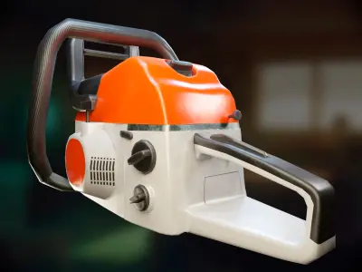Chainsaw HDRP Low-poly 3D model
