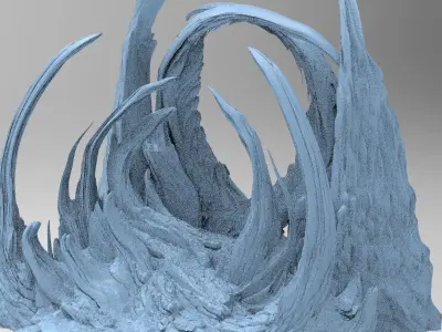 Dinosaur Cliff Mountain sculpture 4  3D model