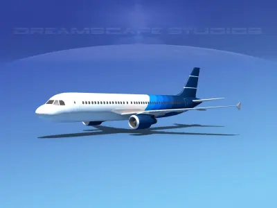  Airbus A320 LP Corporate 1 Low-poly 3D model