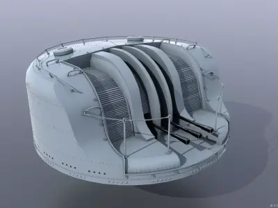 Japanese Type 96 AA gun - 1941 Low-poly 3D model