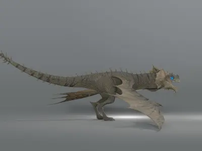 The Wyvern CAYMAN - rigged Low-poly 3D model