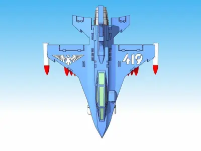 6mm and 8mm Steel Falcon Sci-Fi Fighter 3D print model