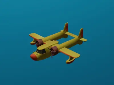 Mini Aircraft Low-poly 3D model