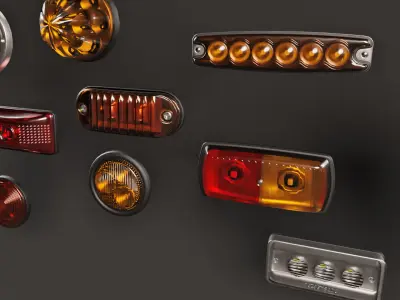 Markers and Emergency Lights Collection 3D model