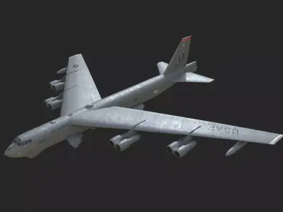 USA Air Force B52H Stratofortress strategic bomber Low-poly 3D model
