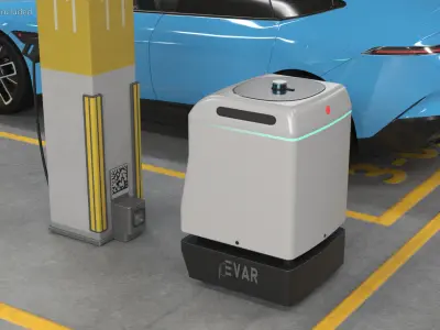 EVAR Parky Charging Robot Rigged 3D model